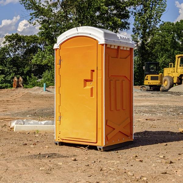 how often are the portable restrooms cleaned and serviced during a rental period in Redwood Valley